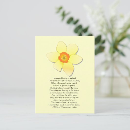 Daffodil ~ Wordsworth Poem Briefkaart (Staand voorkant)