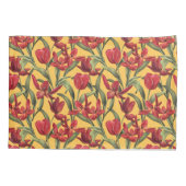 Daffodil Yellow background met Red Tulips Kussensloop (Achterkant)