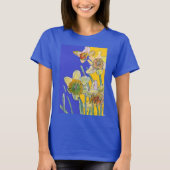 Daffodil Yellow Blue Flower Waterverf T-S T-shirt (Voorkant)