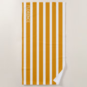 Daffodil yellow cabana stries - gepersonaliseerd strandlaken (Voorkant)