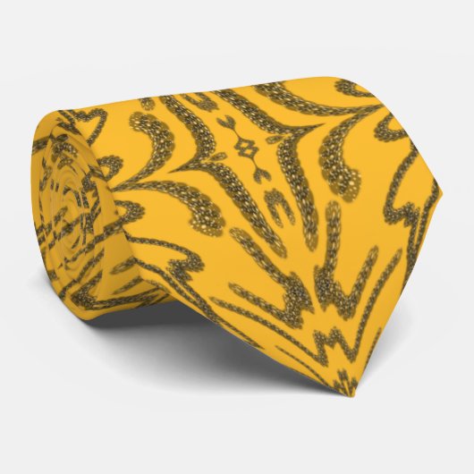 Daffodil Yellow Charcoal Gray Abstract Design Art Stropdas (Opgerold)
