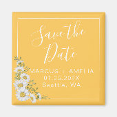 Daffodil Yellow & Daisies sla de datum op Magneet (Voorkant)