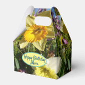 Daffodil Yellow Floral Birthday Cake Favor Box Bedankdoosjes (Voorkant Zijde)