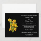 Daffodil Yellow Floral Wedding Kaart (Voorkant / Achterkant)
