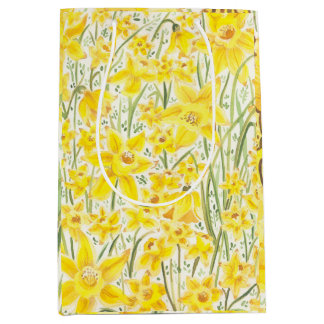Daffodil Yellow Flower Gift Bag Medium Cadeauzakje