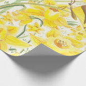 Daffodil Yellow Flower Wrapping Paper Cadeaupapier (Hoek)