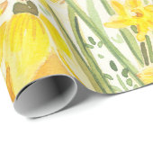 Daffodil Yellow Flower Wrapping Paper Cadeaupapier (Rol Hoek)