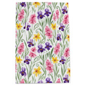 Daffodil Yellow, Iris Purple, Hyacinth Pink Floral Medium Cadeauzakje (Voorkant)