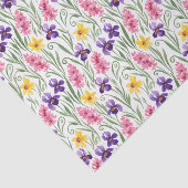 Daffodil Yellow, Iris Purple, Hyacinth Pink Floral Tissuepapier (Detail)