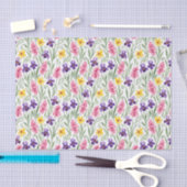Daffodil Yellow, Iris Purple, Hyacinth Pink Floral Tissuepapier (Craft)