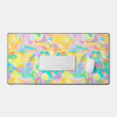 Daffodil Yellow Pastel Abstract Bureaumat (Keyboard & Muis)