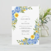 Daffodil Yellow Refreshing Spring Wedding Kaart (Staand voorkant)