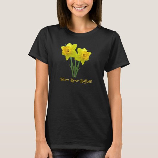 Daffodil Yellow River Daffodils Flower Botanical T-shirt (Voorkant)
