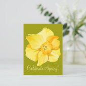 Daffodil Yellow Short-Trumpet Spring Flower Briefkaart (Staand voorkant)