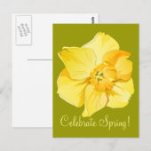 Daffodil Yellow Short-Trumpet Spring Flower Briefkaart (Voorkant / Achterkant)