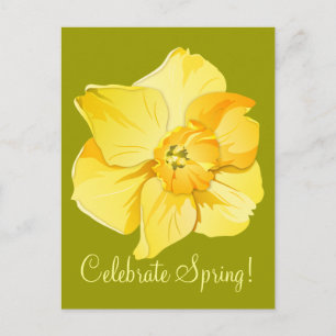 Daffodil Yellow Short-Trumpet Spring Flower Briefkaart