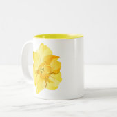 Daffodil Yellow Short-Trumpet Spring Flower Tweekleurige Koffiemok (Voorkant links)