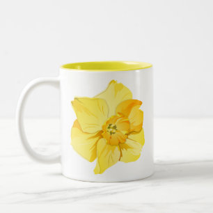 Daffodil Yellow Short-Trumpet Spring Flower Tweekleurige Koffiemok