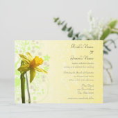 Daffodil Yellow Spring Bloemen Huwelijksuitnodigin Kaart (Staand voorkant)