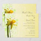 Daffodil Yellow Spring Bloemen Huwelijksuitnodigin Kaart (Voorkant / Achterkant)