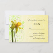 Daffodil Yellow Spring Wedding RSVP Reageer Kaartje (Achterkant)