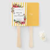 Daffodil Yellow Wedding Invitation Handwaaier (Voorkant en achterkant)