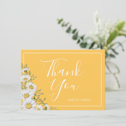  Daffodil Yellow & White Daisies Bedankt (Staand voorkant)