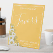  Daffodil Yellow & White Daisies Favors Reclamebord Met Voetstuk (Insitu)