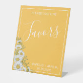  Daffodil Yellow & White Daisies Favors Reclamebord Met Voetstuk (Voorkant)