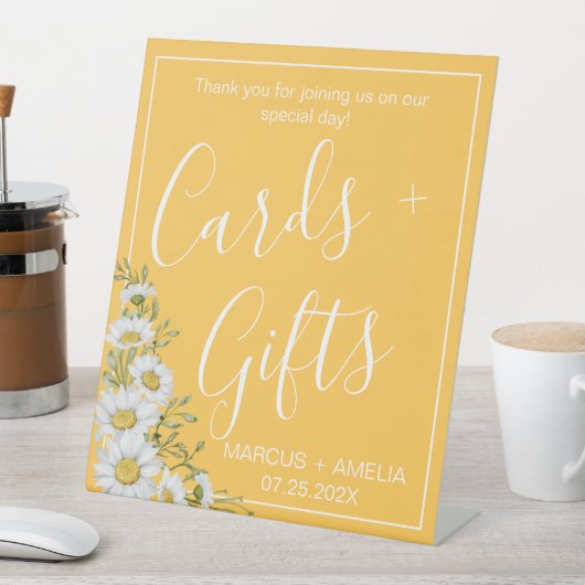  Daffodil Yellow & White Daisies Gifts Reclamebord Met Voetstuk (Insitu)