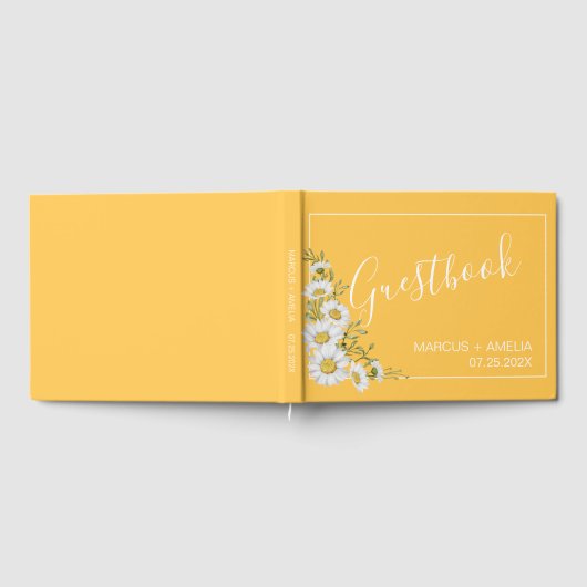  Daffodil Yellow & White Daisies Guest Book Gastenboek (Volledig)
