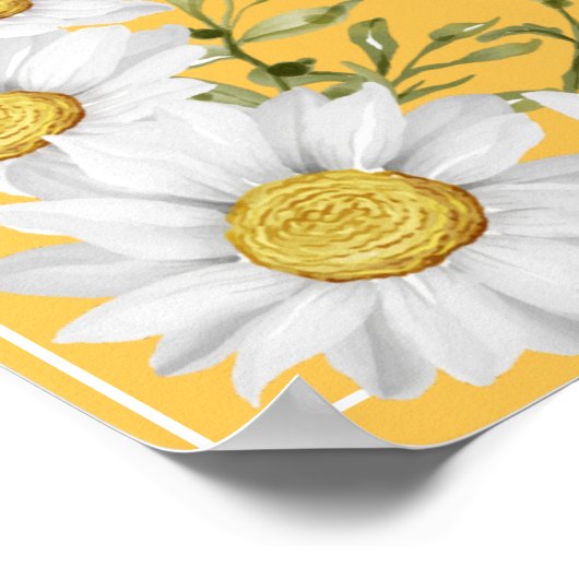 Daffodil Yellow & White Daisies Honeymoon Fund Poster (Hoek)