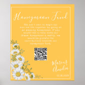 Daffodil Yellow & White Daisies Honeymoon Fund Poster (Voorkant)