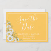  Daffodil Yellow & White Daisies Save The Date (Voorkant)