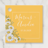 Daffodil Yellow & White Daisies Wedding Bedankjes Labels (Voorkant)