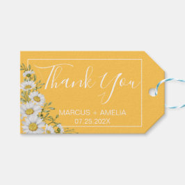  Daffodil Yellow & White Daisies Wedding Cadeaulabel