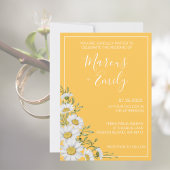 Daffodil Yellow & White Daisies Wedding Invitation Kaart