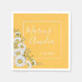  Daffodil Yellow & White Daisies Wedding Servet (Voorkant)