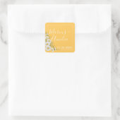 Daffodil Yellow & White Daisies Wedding Vierkante Sticker (Tas)
