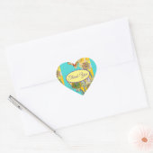 Daffodil YellowFlower floral Bedankt Pattern Hart Sticker (Envelop)