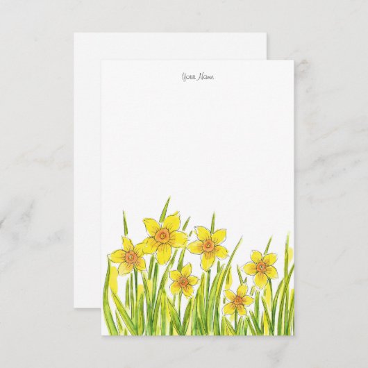 Daffodilatieveld Notitiekaartje (Voorkant / Achterkant)