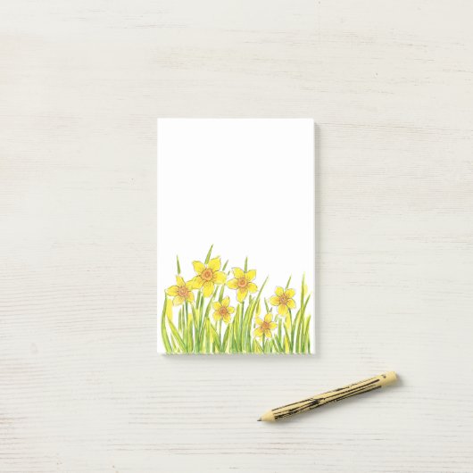 Daffodilatieveld Post-it® Notes (Op bureau)