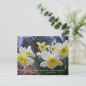Daffodildruk met Isaiah 30:15 Briefkaart (Staand voorkant)