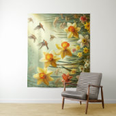 Daffodilen en vogels wandkleed (In situ)