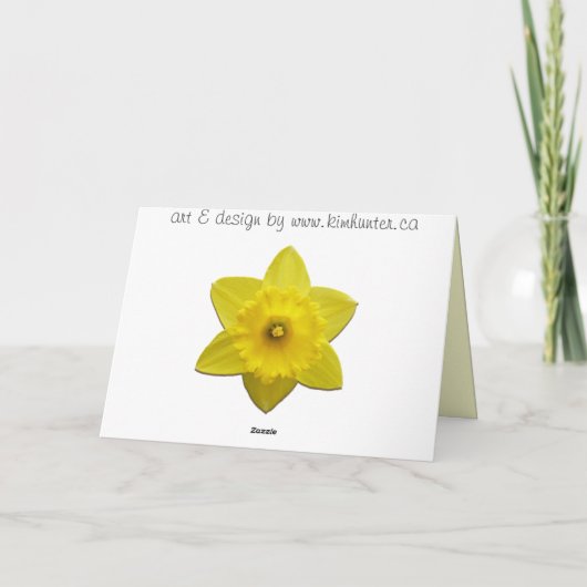 Daffodilkaarten, speciaal ontworpen klepkaarten feestdagen kaart (Achterkant)