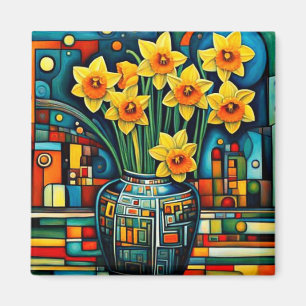 Daffodillen in vaas magneet