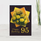Daffodils 95e Verjaardag Wensen Wenskaart Kaart (Voorkant)