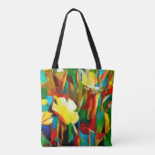 Daffodils. Abstract floral composition in a cubist Tote Bag (Achterkant)