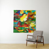 Daffodils. Abstracte florale samenstelling in een Wandkleed (In Situ (horizontaal))