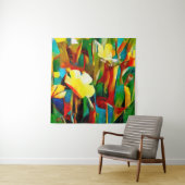 Daffodils. Abstracte florale samenstelling in een Wandkleed (In situ)